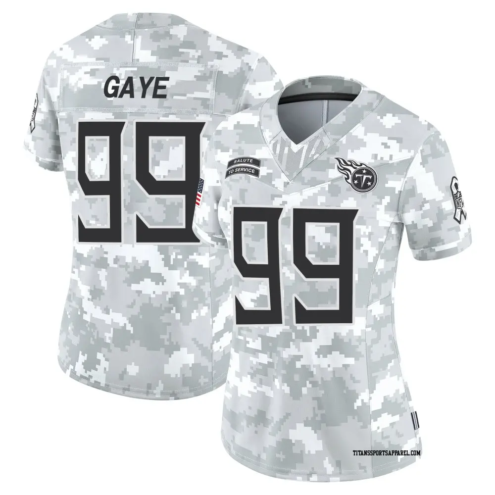 Limited Arctic Camo Women's Ali Gaye Tennessee Titans 2024 Salute to Service Jersey