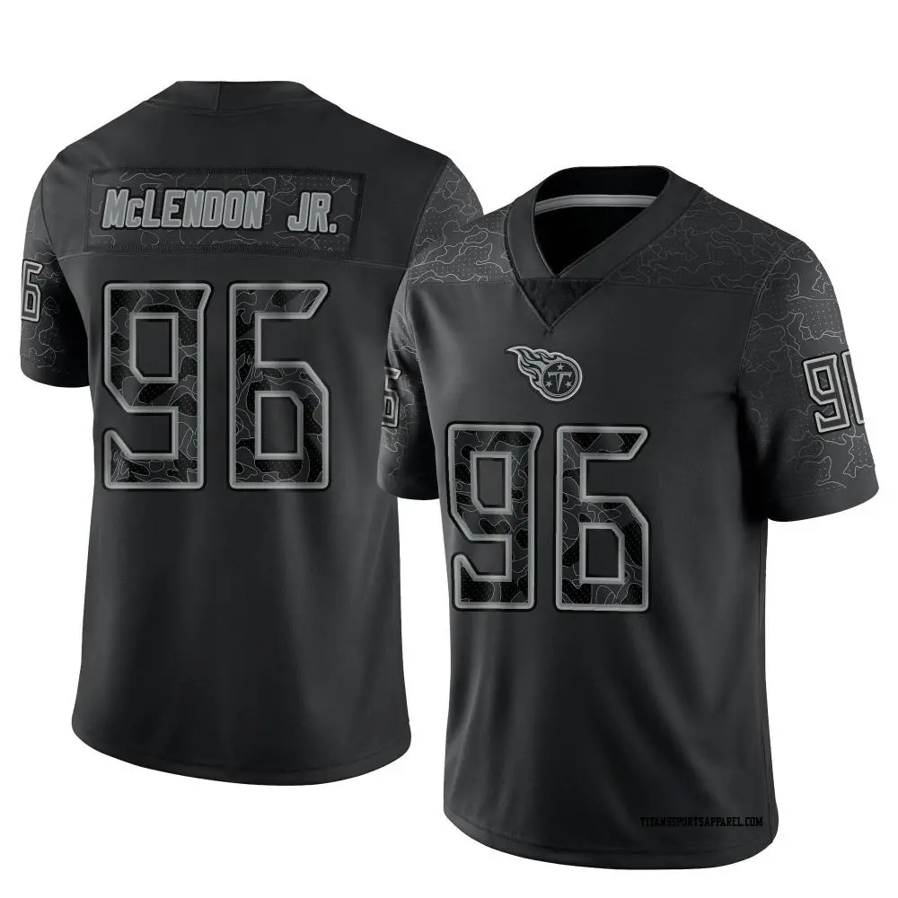 Limited Black Men's TK McLendon Jr. Tennessee Titans Reflective Jersey