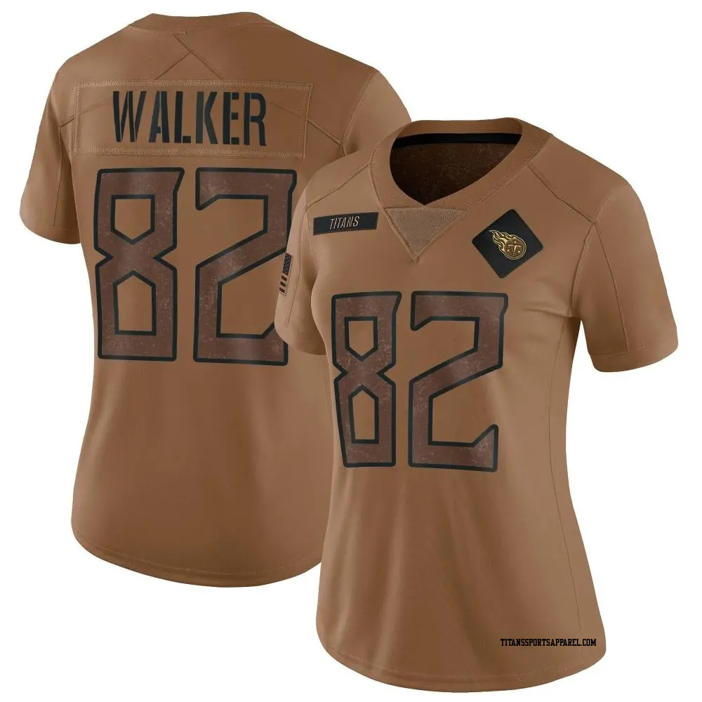 Limited Brown Women's Delanie Walker Tennessee Titans 2023 Salute To Service Jersey