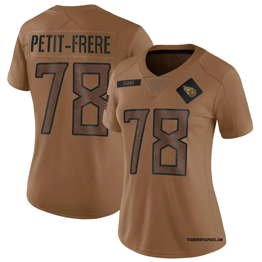 Limited Brown Women's Nicholas Petit-Frere Tennessee Titans 2023 Salute To Service Jersey