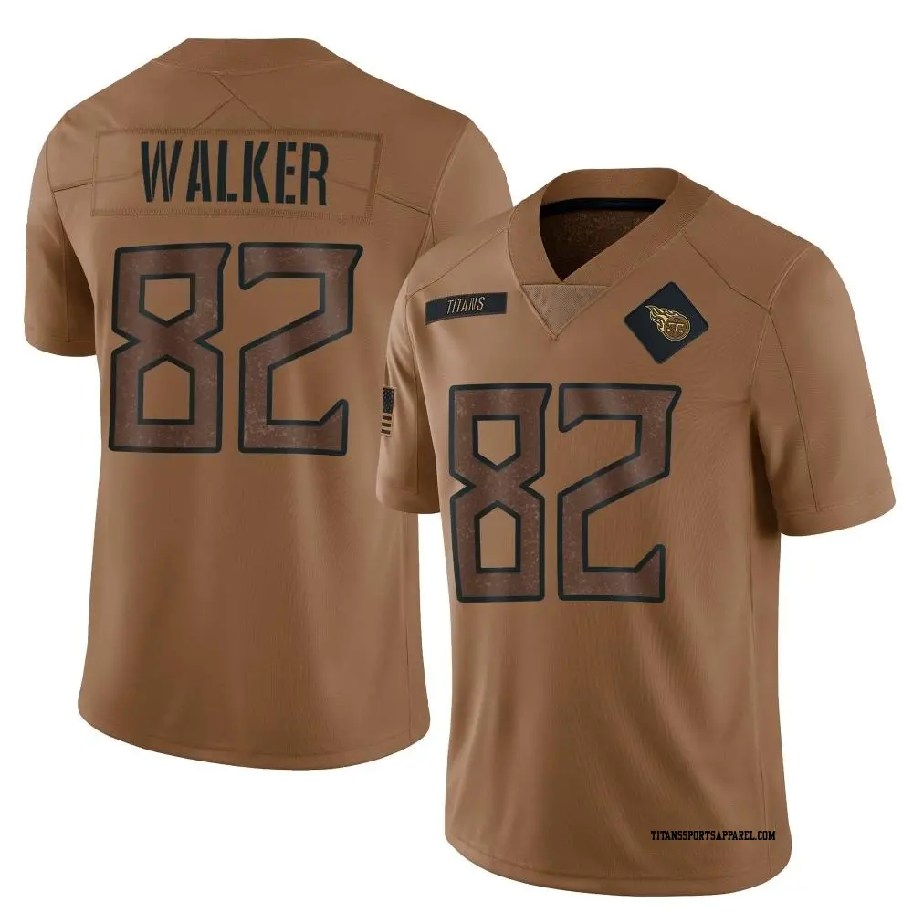 Limited Brown Youth Delanie Walker Tennessee Titans 2023 Salute To Service Jersey