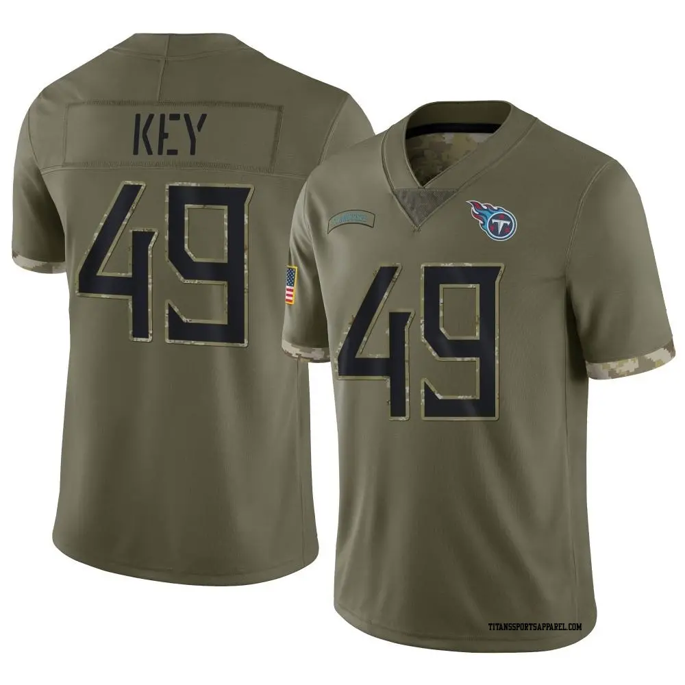 Limited Olive Men's Arden Key Tennessee Titans 2022 Salute To Service Jersey