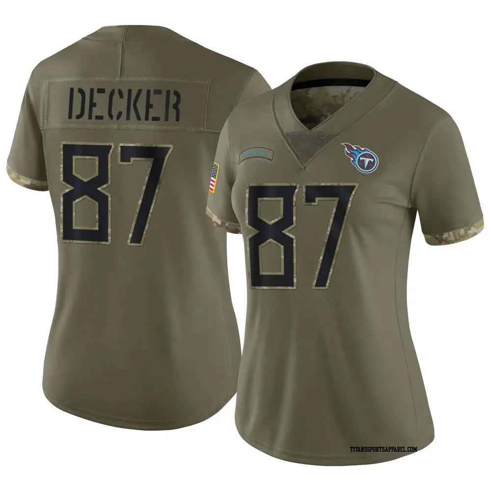 Limited Olive Women s Eric Decker Tennessee Titans 2022 Salute To Service Jersey Titans Store